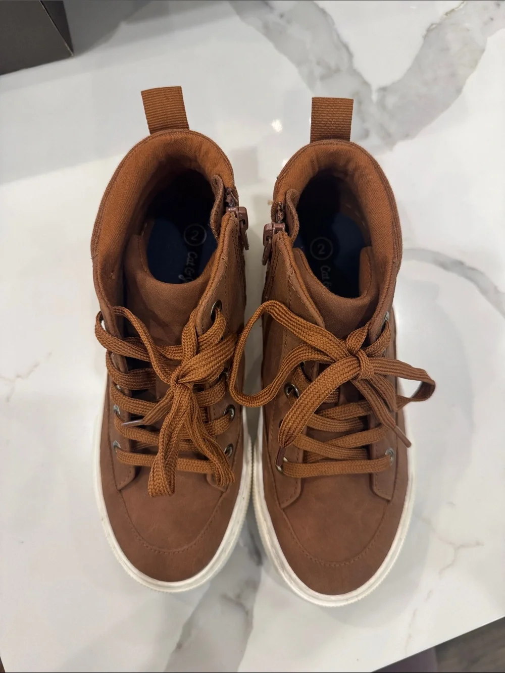 Cat & Jack Kids' High-Top Sneakers in Brown